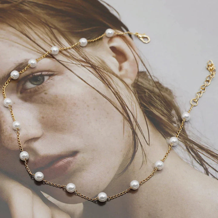 Golden Pearl Necklace - Marilena-Nora Luxe