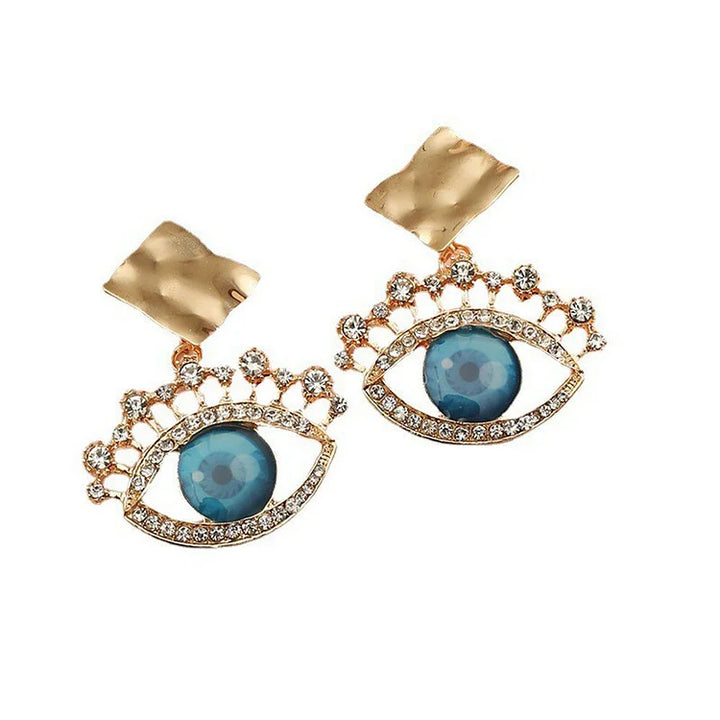 Golden Vintage Earrings with Evil Eye - Nerina-Nora Luxe