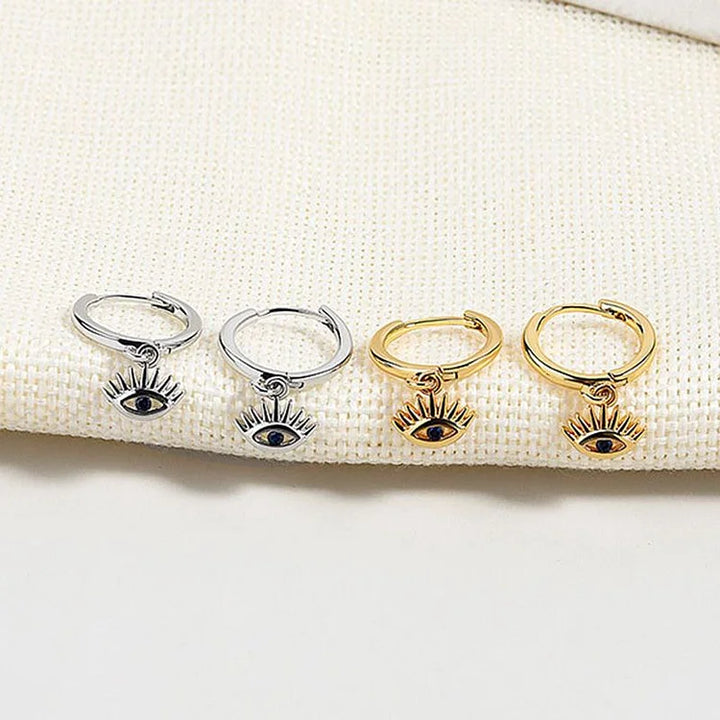 Golden/Silver Earrings with Evil Eye - Noa-Silver-Nora Luxe