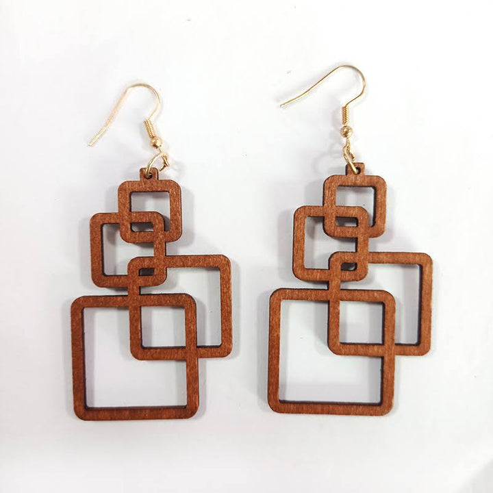 Handcrafted Wooden Drop Earrings | Eco-Friendly Fashion-Nora Luxe