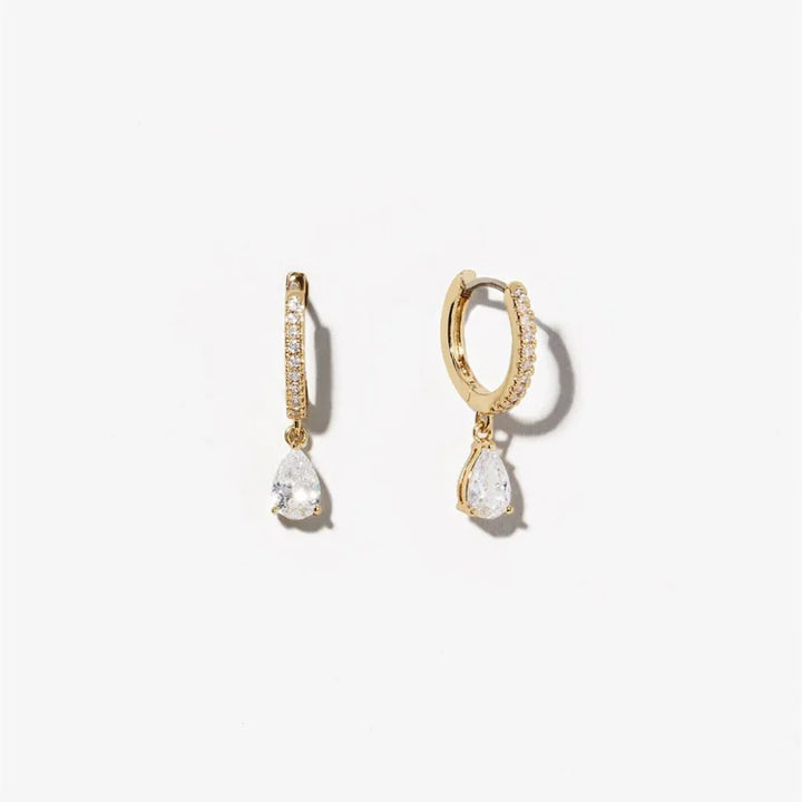 Handmade 14K Gold-Plated Zirconia Earrings - Valerie-Nora Luxe