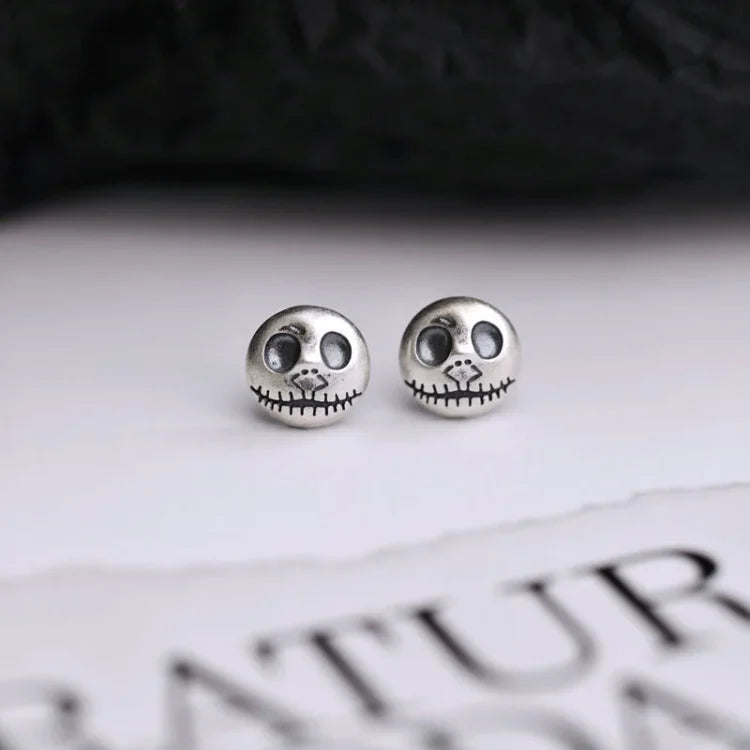 Handmade Pumpkin Prince Skull Earrings - Mara-Nora Luxe
