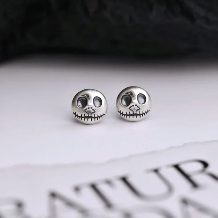Handmade Pumpkin Prince Skull Earrings - Mara-Nora Luxe