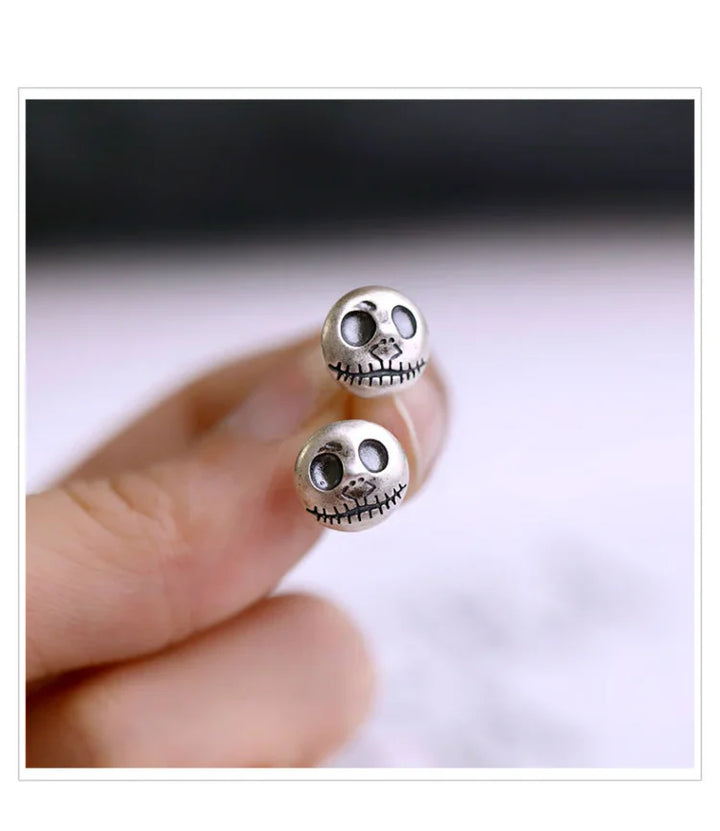 Handmade Pumpkin Prince Skull Earrings - Mara-Nora Luxe