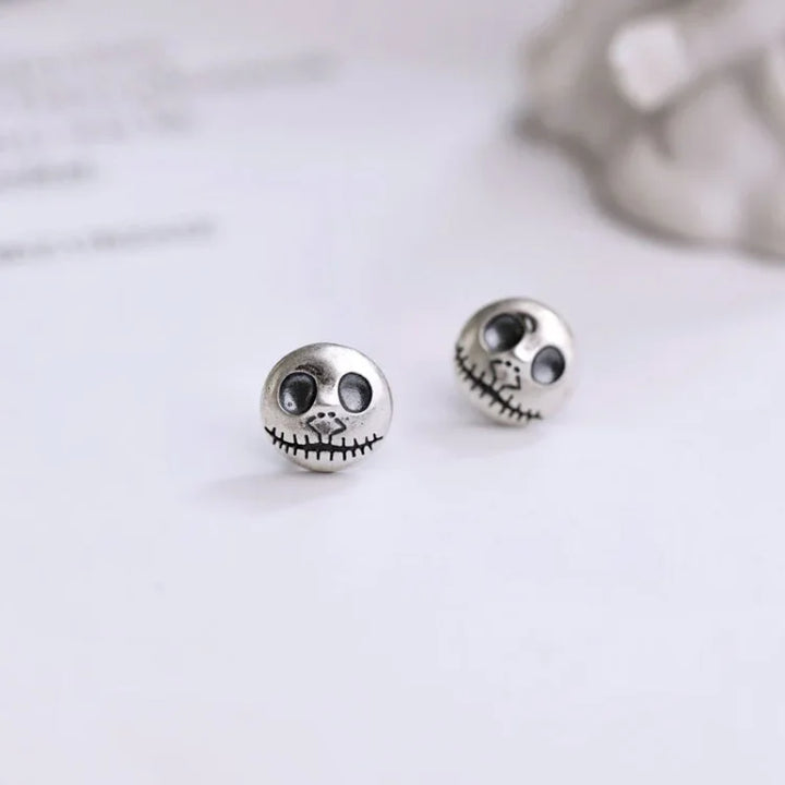 Handmade Pumpkin Prince Skull Earrings - Mara-Nora Luxe