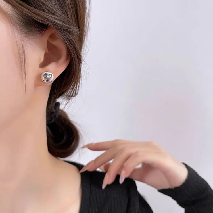 Handmade Pumpkin Prince Skull Earrings - Mara-Nora Luxe