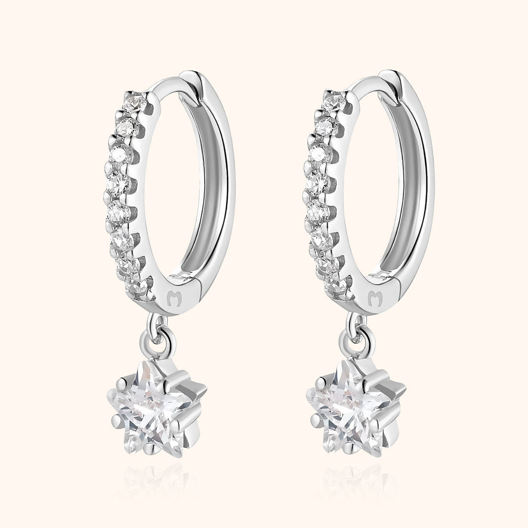 Hanging Star Earrings - Lyra-Silver-Nora Luxe