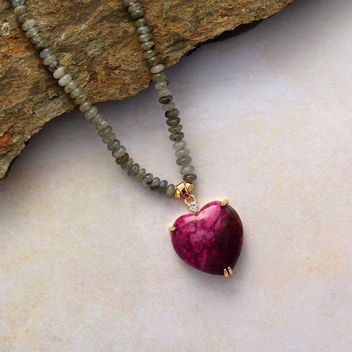 Healing Heart Bead Necklace - Nova-Nora Luxe