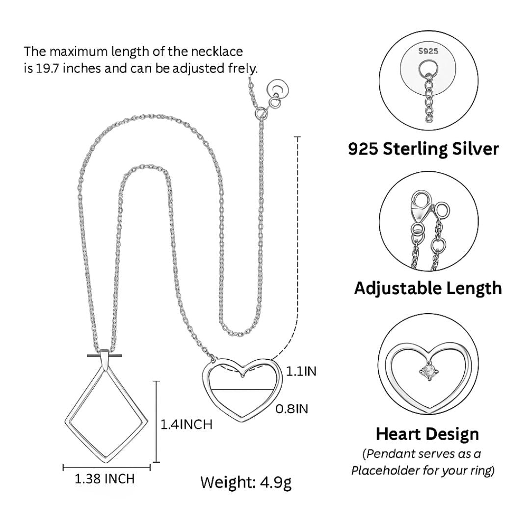 Heart Ring Holder Necklace - Amelina-Nora Luxe