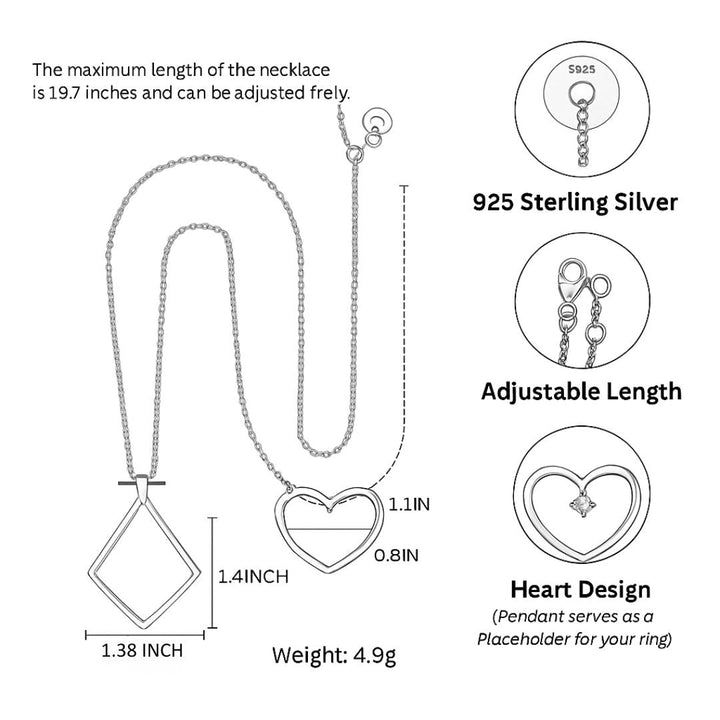 Heart Ring Holder Necklace - Amelina-Nora Luxe