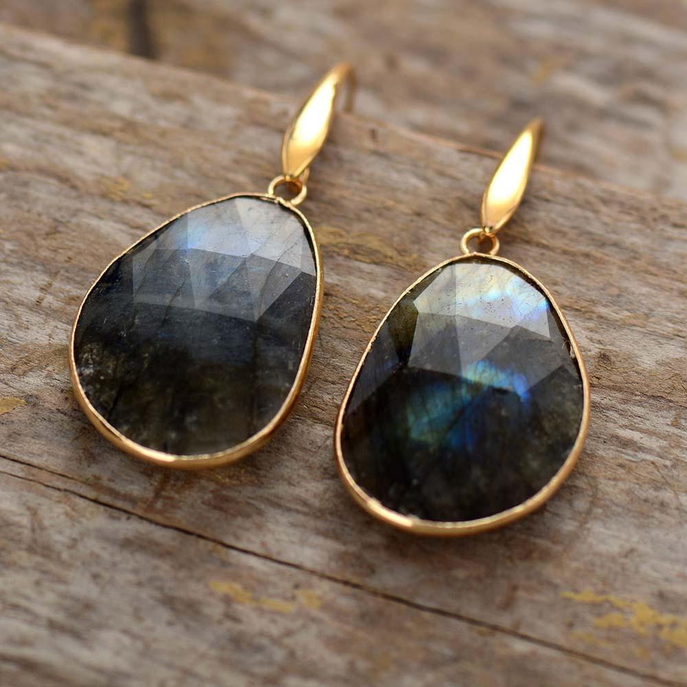 Labradorite Dreamy Earrings - Lunaris-Nora Luxe