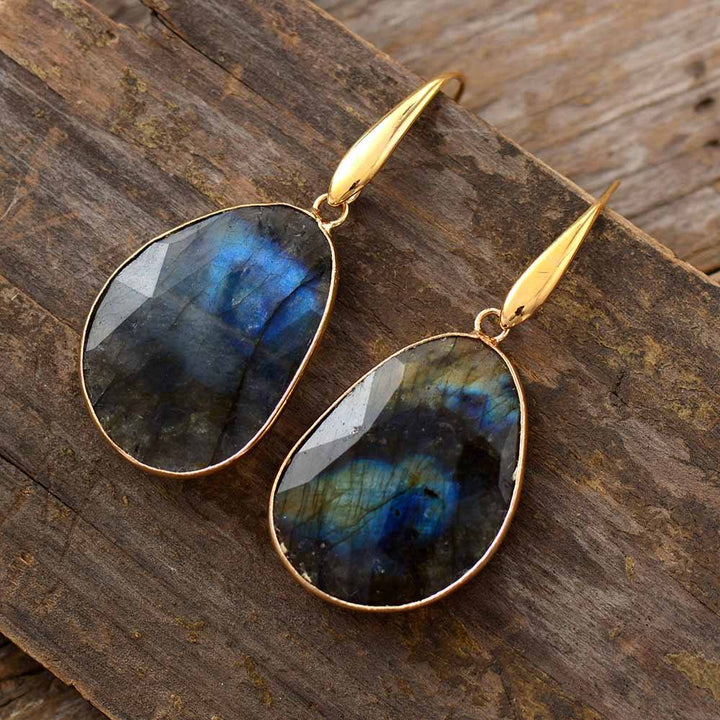 Labradorite Dreamy Earrings - Lunaris-Nora Luxe