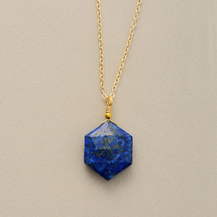 Lapis Lazuli Hexagon Necklace - Amarielle-Nora Luxe