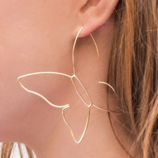 Large Butterfly Earrings | Women's Jewellery-Gold-Nora Luxe