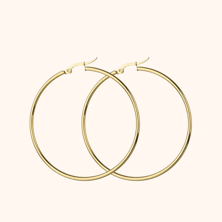 Large Hoop Earrings - Celeste-0.79 in-Gold-Nora Luxe