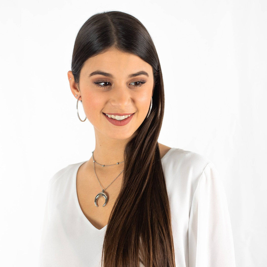 Large Hoop Earrings - Celeste-0.79 in-Silver-Nora Luxe