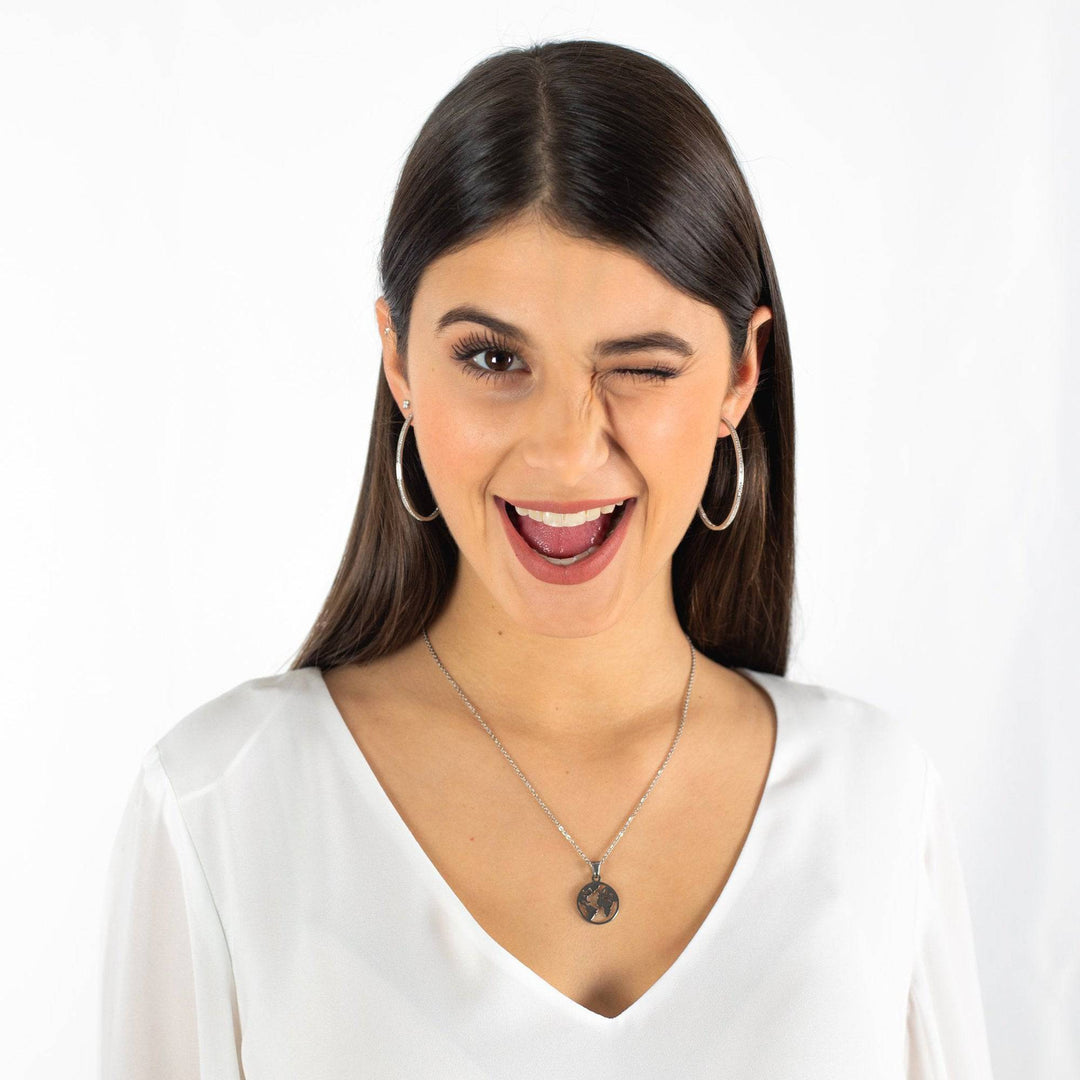 Large Hoop Earrings - Celeste-0.79 in-Silver-Nora Luxe