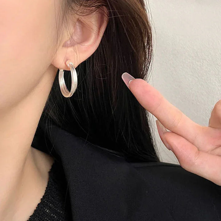 Layered Lines Hoops - Amelie-Nora Luxe