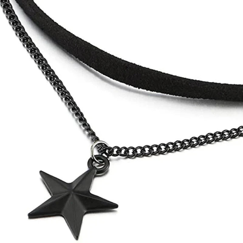 Layered Pentagram Necklace | Multi-Layer Design-Nora Luxe