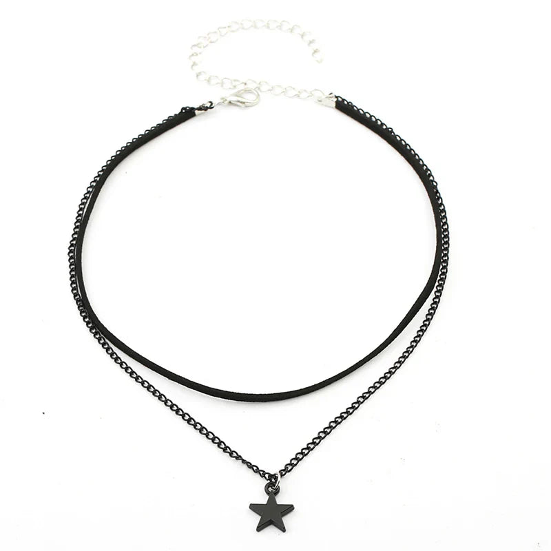 Layered Pentagram Necklace | Multi-Layer Design-Nora Luxe