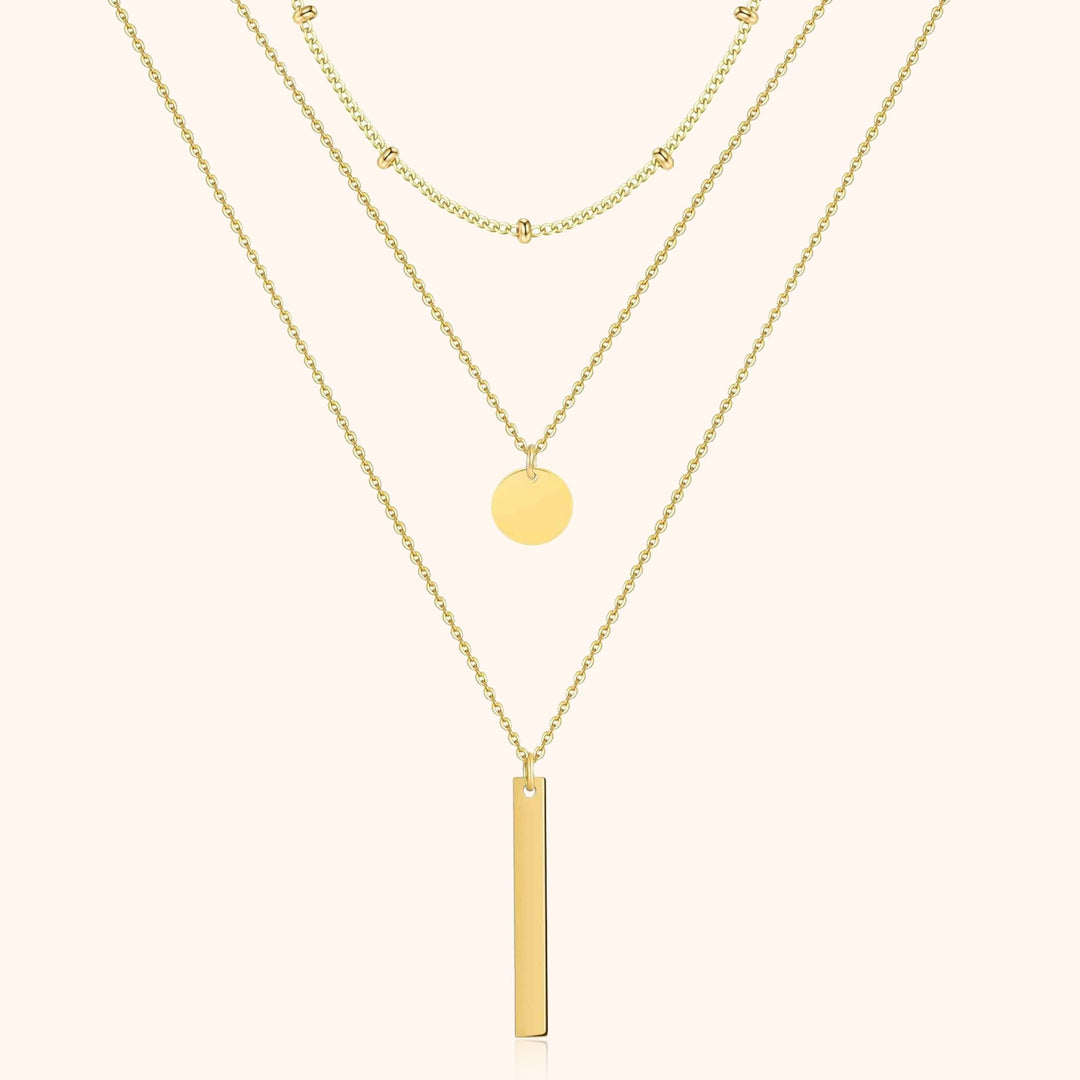 Layered Triple Necklace - Elise-Gold-Nora Luxe