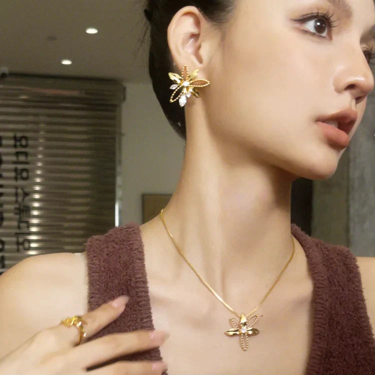 Lilypad Earrings - Floriana-Nora Luxe