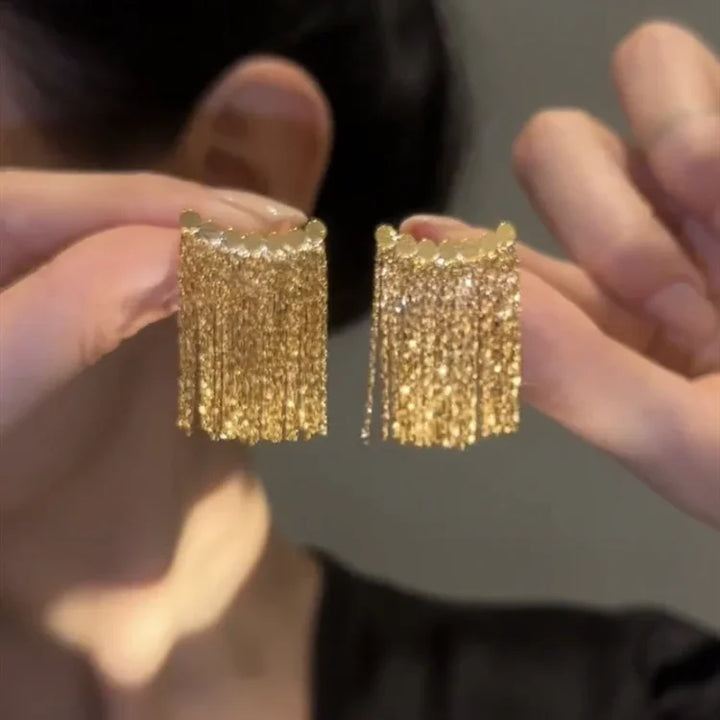 Long Kwast Earrings - Amira-Gold-Nora Luxe