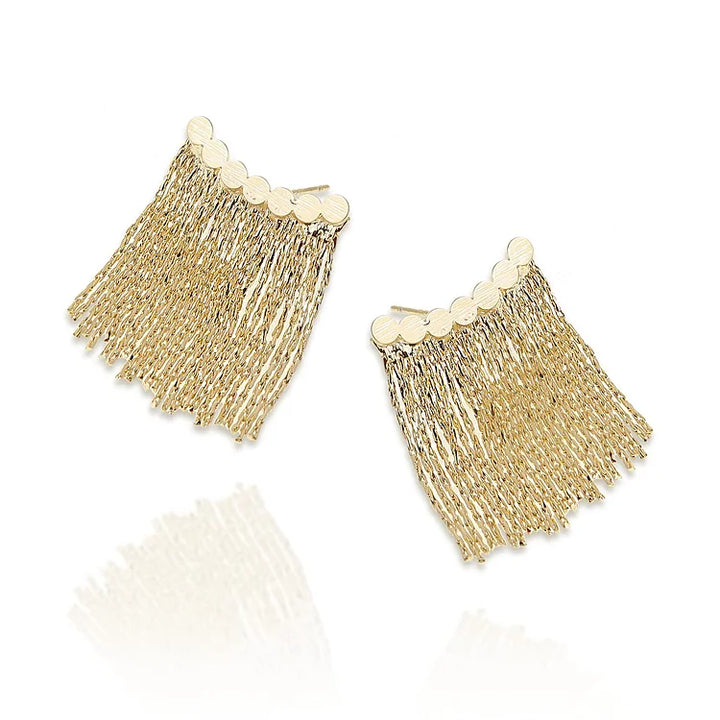 Long Kwast Earrings - Amira-Gold-Nora Luxe
