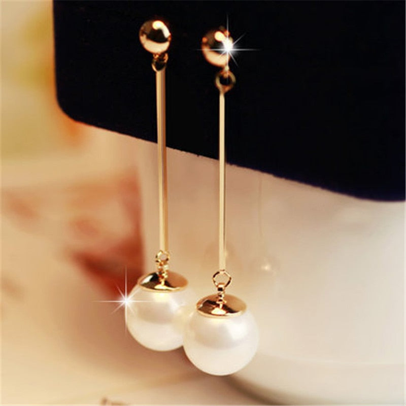 Luxury Hanging Earrings with Pearls - Céline-Nora Luxe