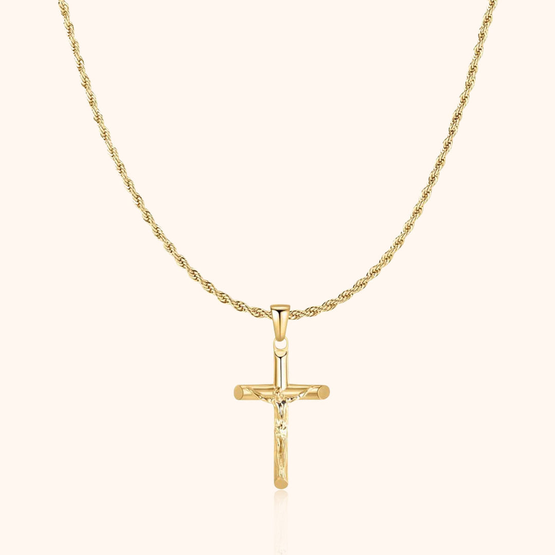 Men's chain with cross - Salvator-Gold-Nora Luxe