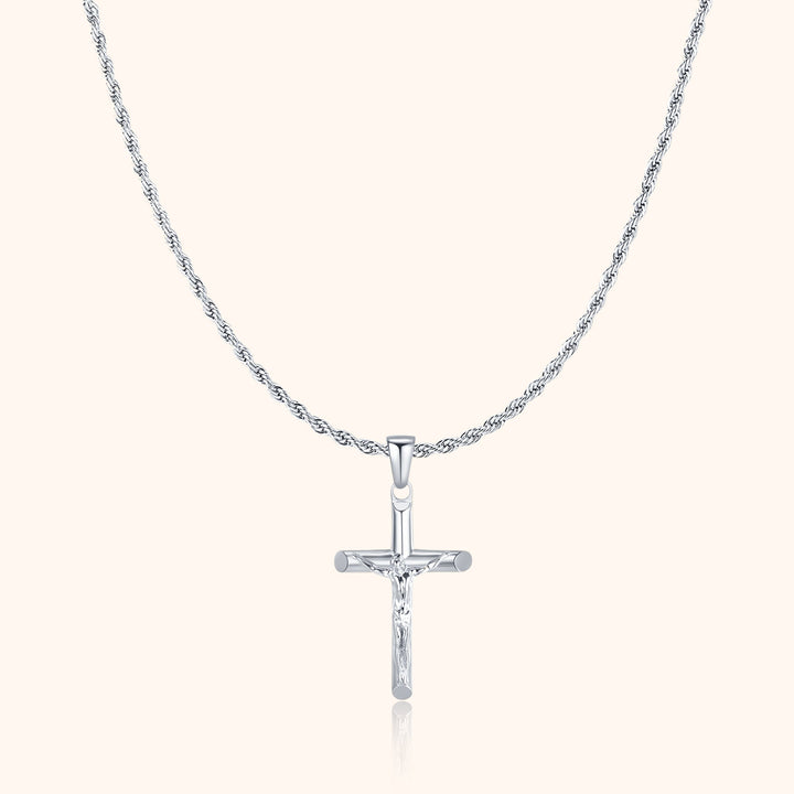 Men's chain with cross - Salvator-Silver-Nora Luxe
