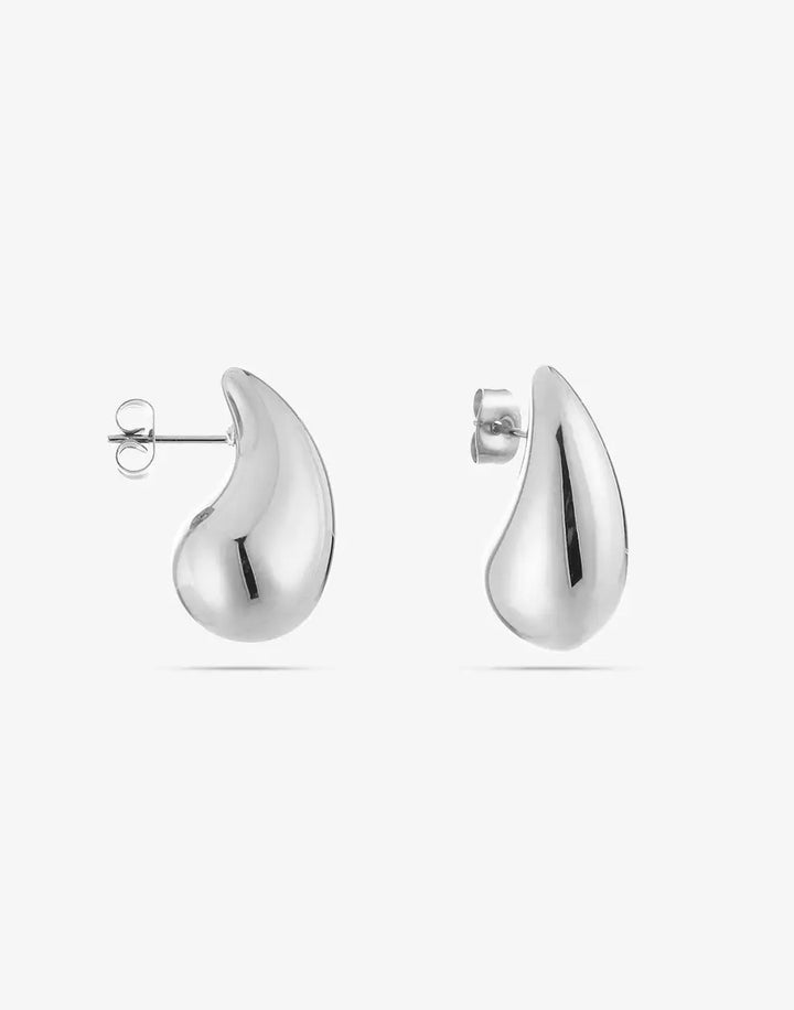 Minimalist Droplet Earrings-Silver-Nora Luxe