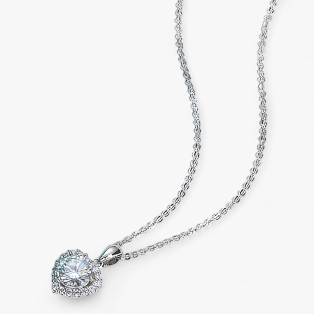 Moissanite Heart Hanger Necklace - Amouria-Nora Luxe
