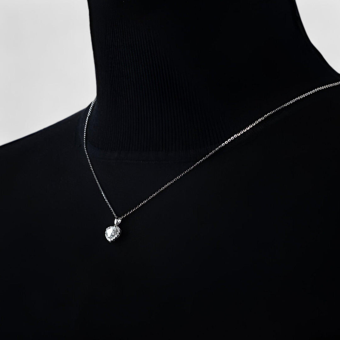 Moissanite Heart Hanger Necklace - Amouria-Nora Luxe