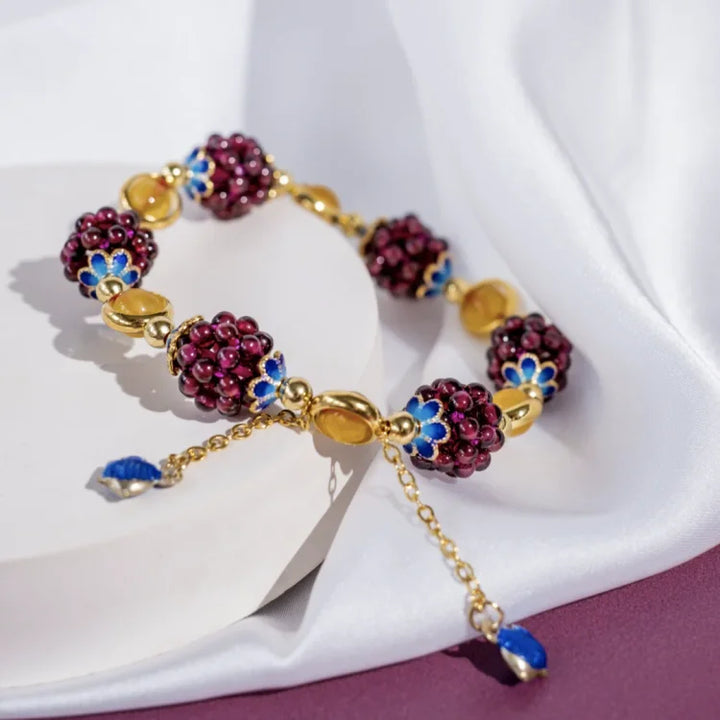 Natural Garnet Bracelet - Selina-Yellow-Nora Luxe