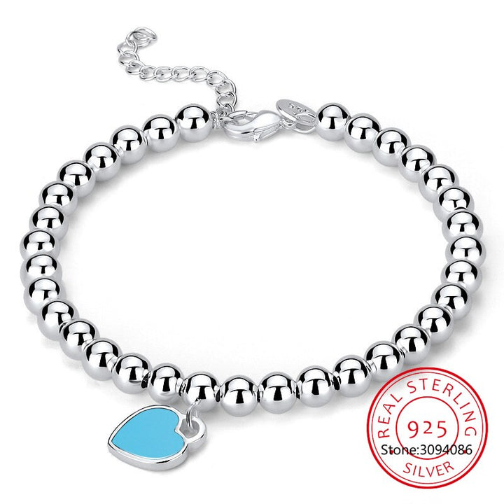 Pearl Heart Bracelet | Elegant and Romantic Jewellery-Blue-Nora Luxe