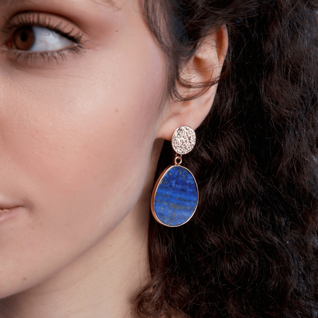 Protective Earrings - Celestial Lapis-Lapis Lazuli-Nora Luxe