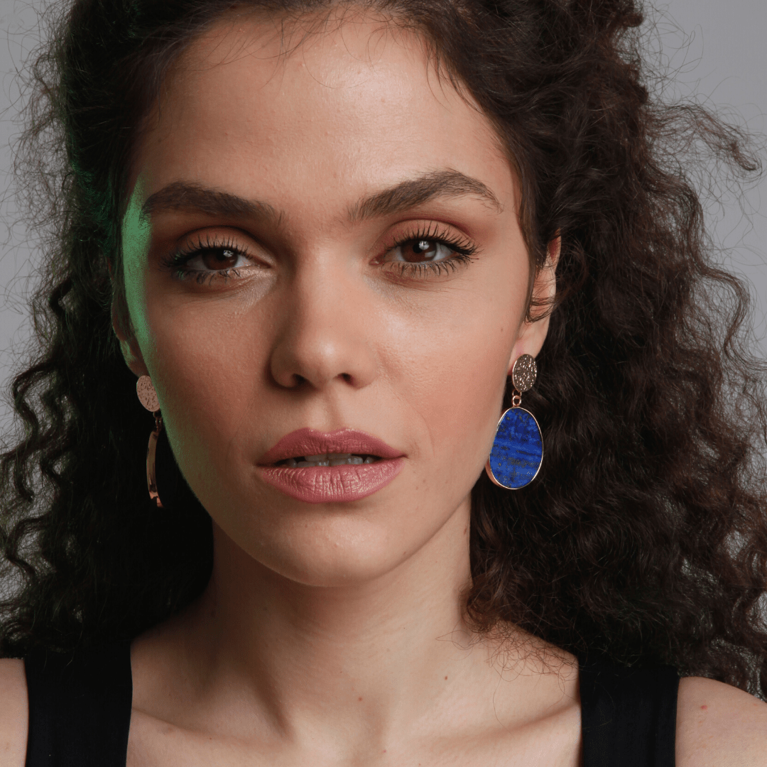 Protective Earrings - Celestial Lapis-Lapis Lazuli-Nora Luxe