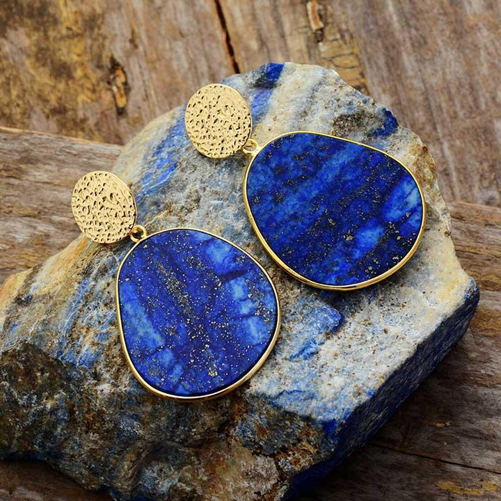 Protective Earrings - Celestial Lapis-Lapis Lazuli-Nora Luxe