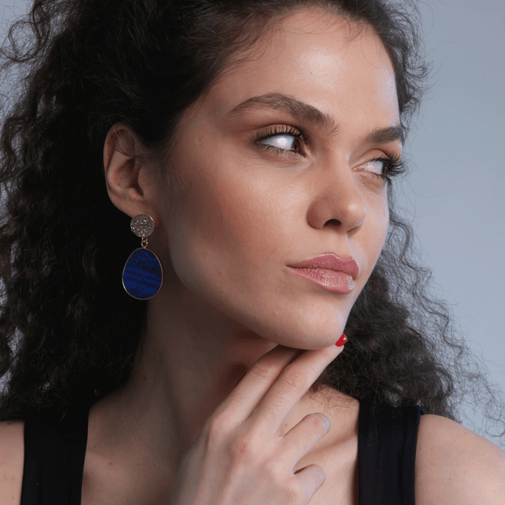 Protective Earrings - Celestial Lapis-Lapis Lazuli-Nora Luxe