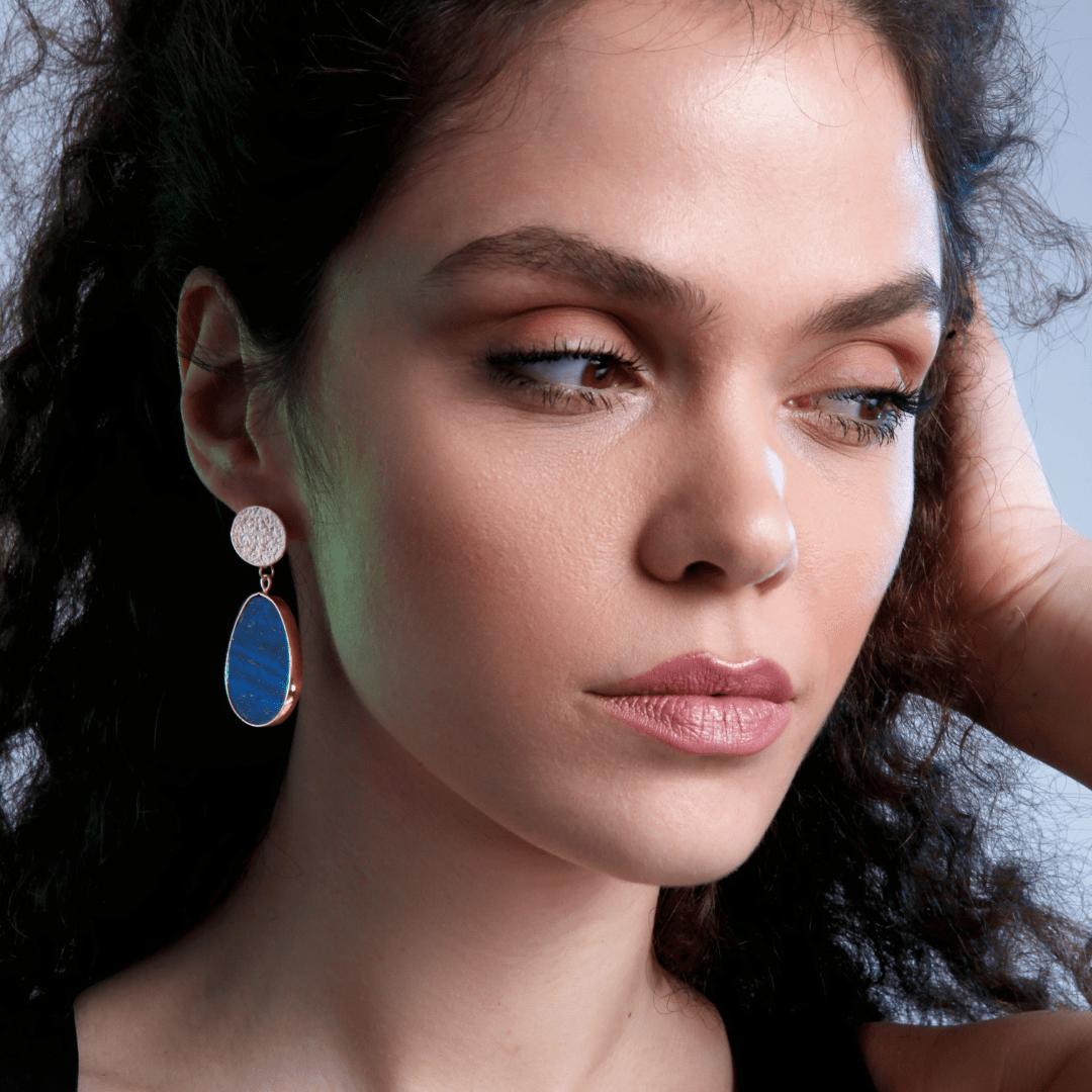 Protective Earrings - Celestial Lapis-Lapis Lazuli-Nora Luxe