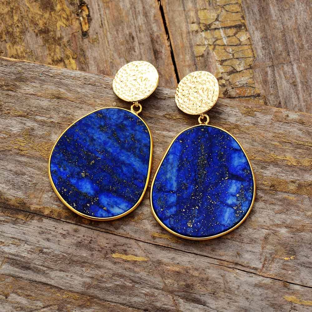 Protective Earrings - Celestial Lapis-Lapis Lazuli-Nora Luxe