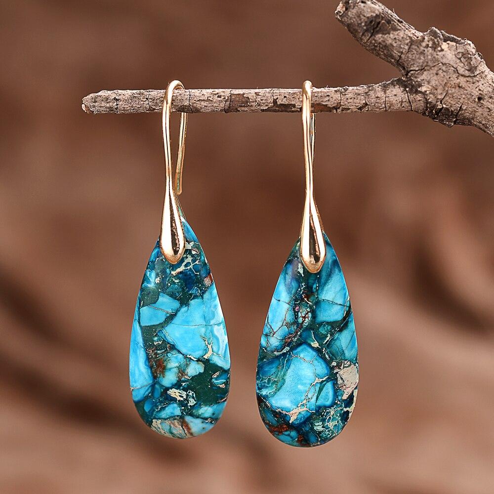 Protective Ocean Energy Drop Earrings - Marisol-Gold-Nora Luxe