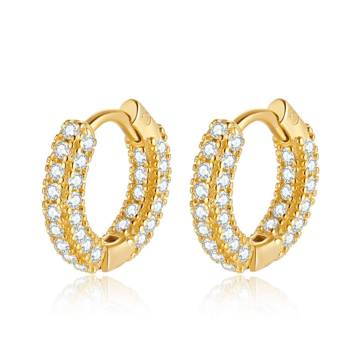 Radiant Zirconia Earrings - Elara-Gold-Nora Luxe