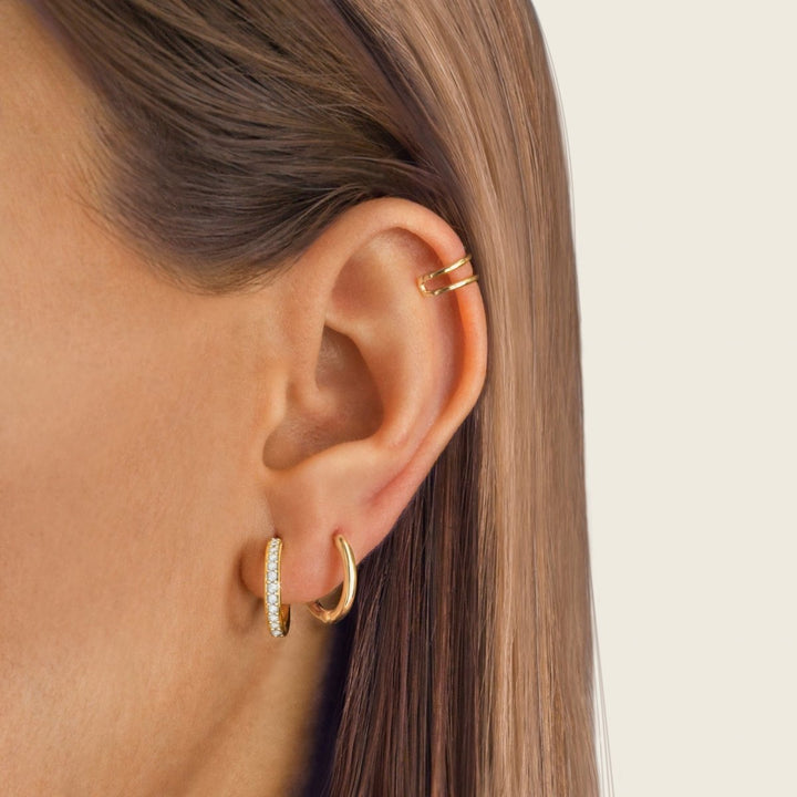 Radiant Zirconia Earrings - Iriana-Gold-Nora Luxe