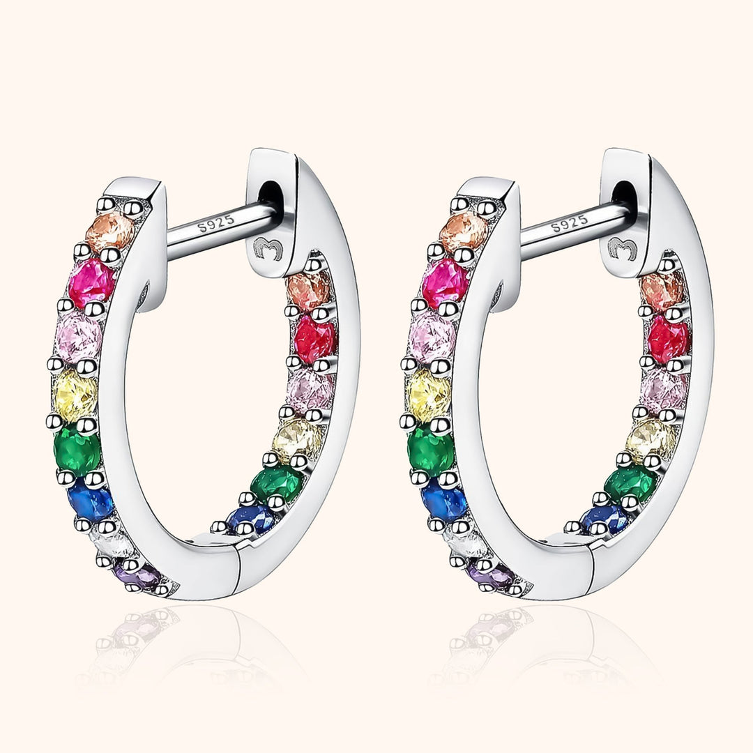 Rainbow Hoops - Sofia-Silver-Nora Luxe