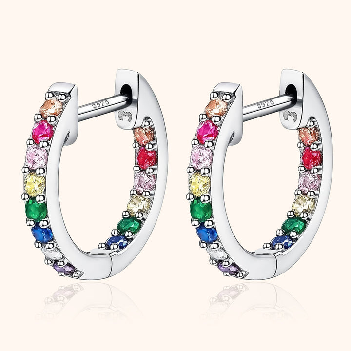 Rainbow Hoops - Sofia-Silver-Nora Luxe