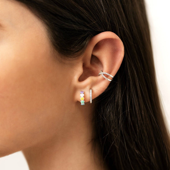 Rainbow Love Earrings - Celestina-Silver-Nora Luxe