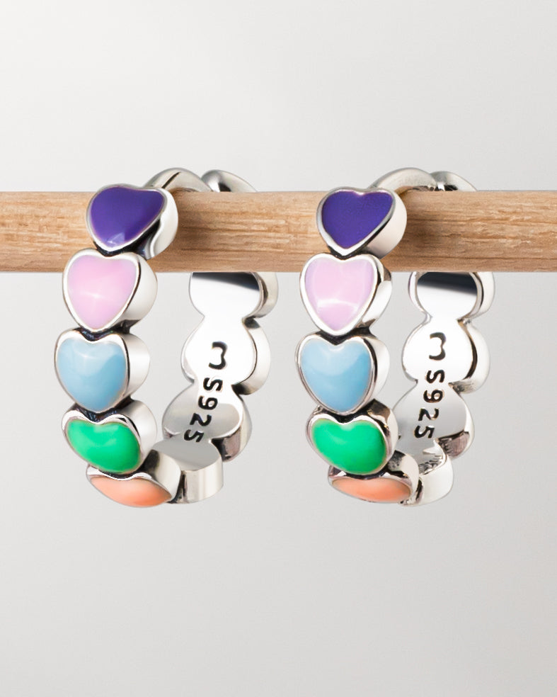 Rainbow Love Earrings - Celestina-Silver-Nora Luxe
