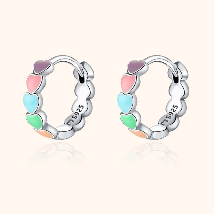 Rainbow Love Earrings - Celestina-Silver-Nora Luxe